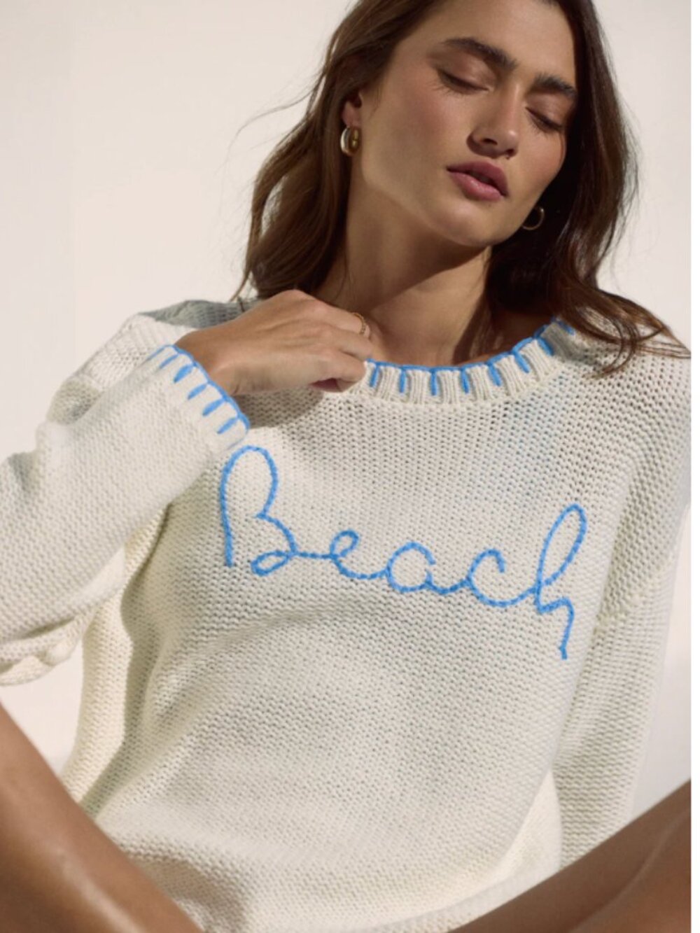 brand new Beach Sweater with Whip Stitch